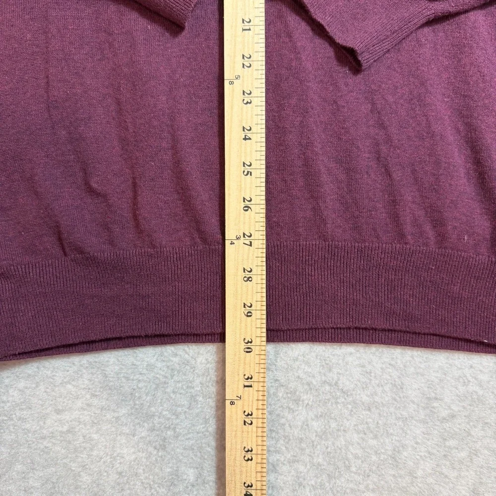 DXL HB Mens 3XL Burgundy Red 1/4 Zip Cotton Knit Pullover Sweater